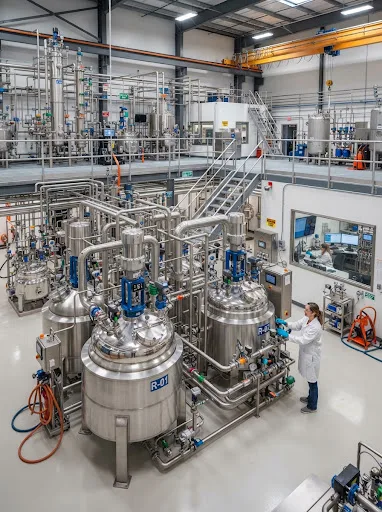 Chemical manufacturing plant interior
