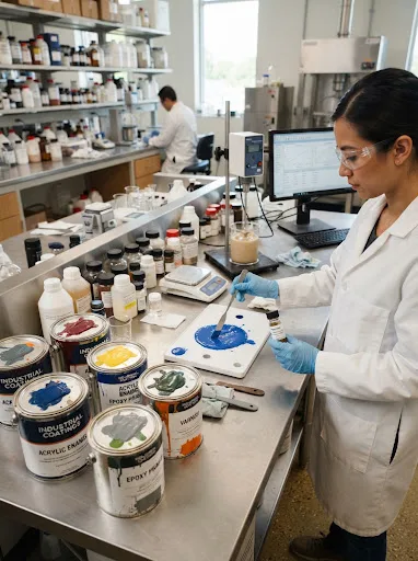Scientist in a coatings laboratory